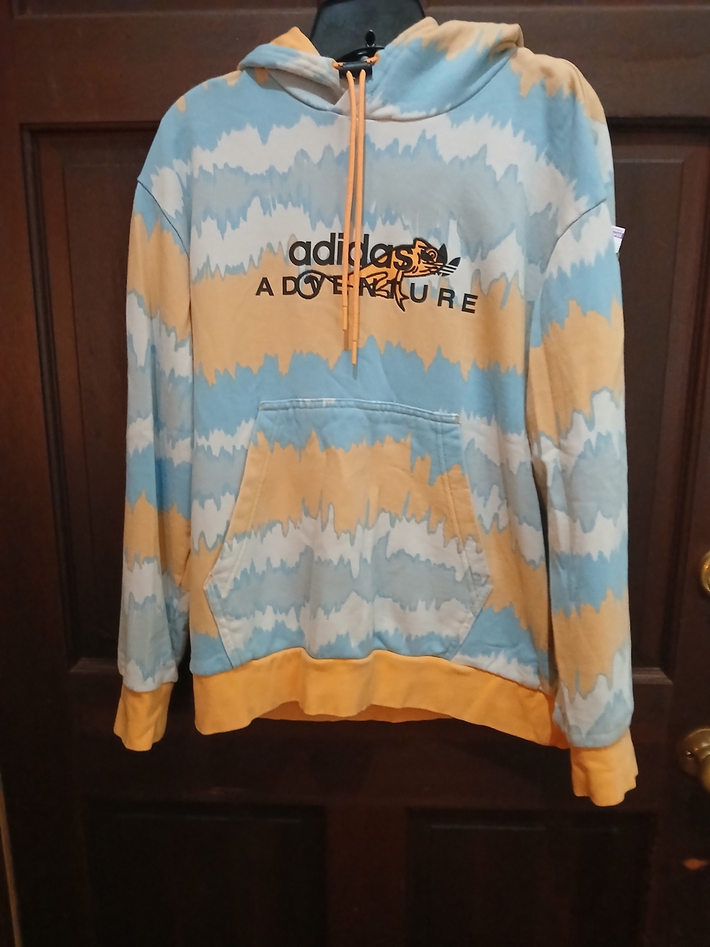 adidas Adventure Men's Blue and Orange Tie-Dye Hoodie#sporty#casualwear